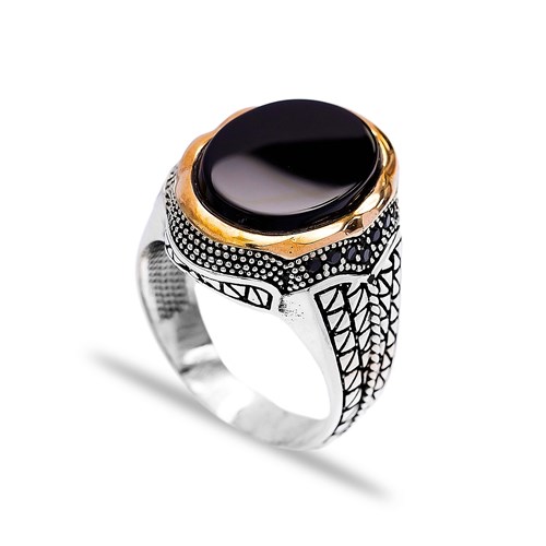 Onyx Authentic Men Ring Wholesale Handmade 925 Sterling Silver